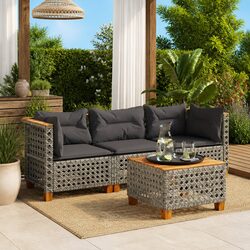 Comfortable Grey 3-Seater Garden Sofa with Easy Care Cushions