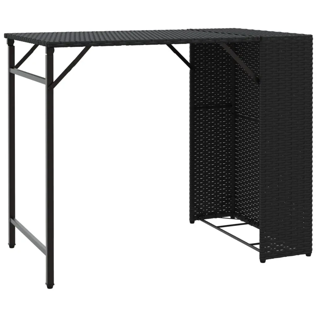 Garden Dining Set 5 Piece Foldable Outdoor Furniture Black Patio Table Stools
