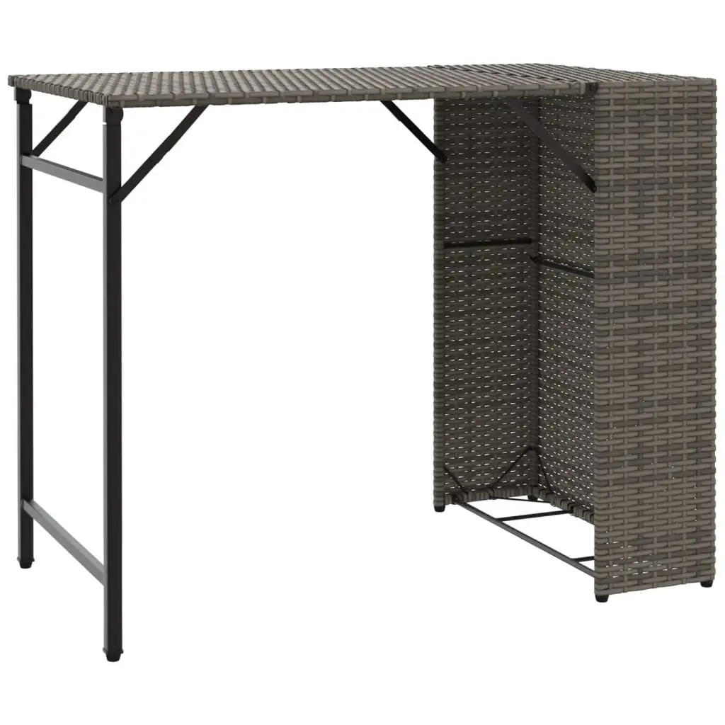 5 Piece Garden Dining Set Foldable Grey Outdoor Furniture