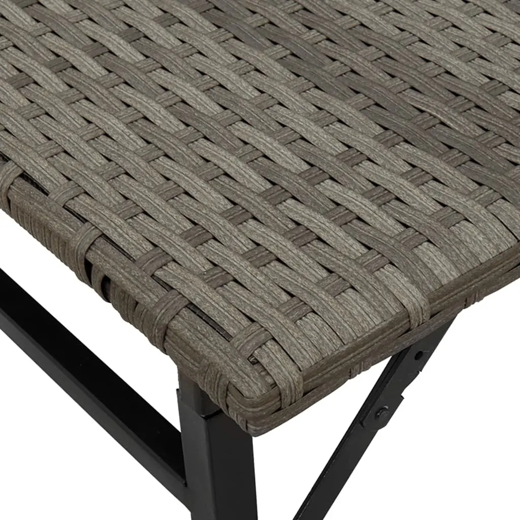 5 Piece Garden Dining Set Foldable Grey Outdoor Furniture