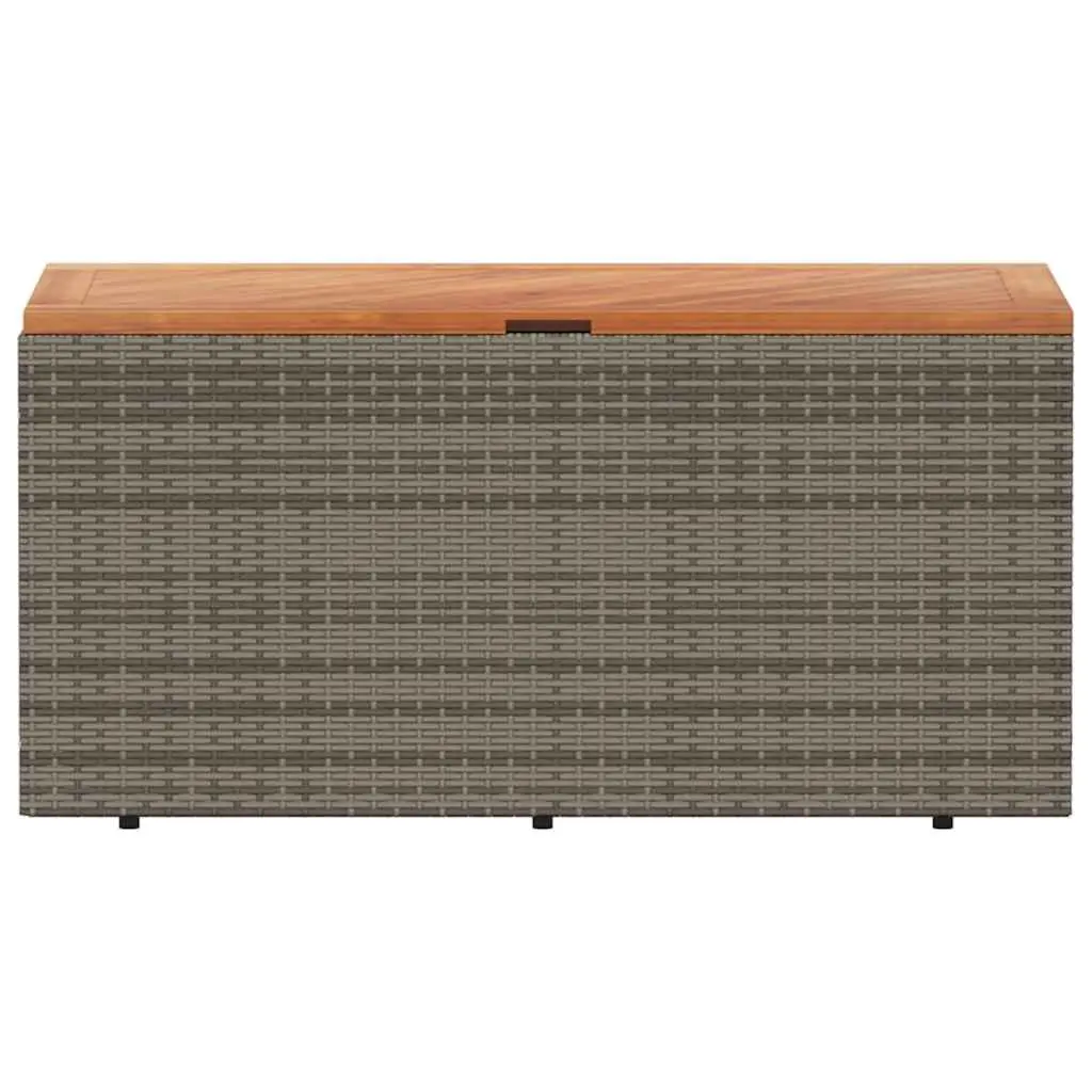 Garden Storage Box Grey Outdoor Furniture Poly Rattan Bench Seat Patio Box