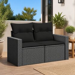 Comfortable and Durable Black 2-Seater Sofa