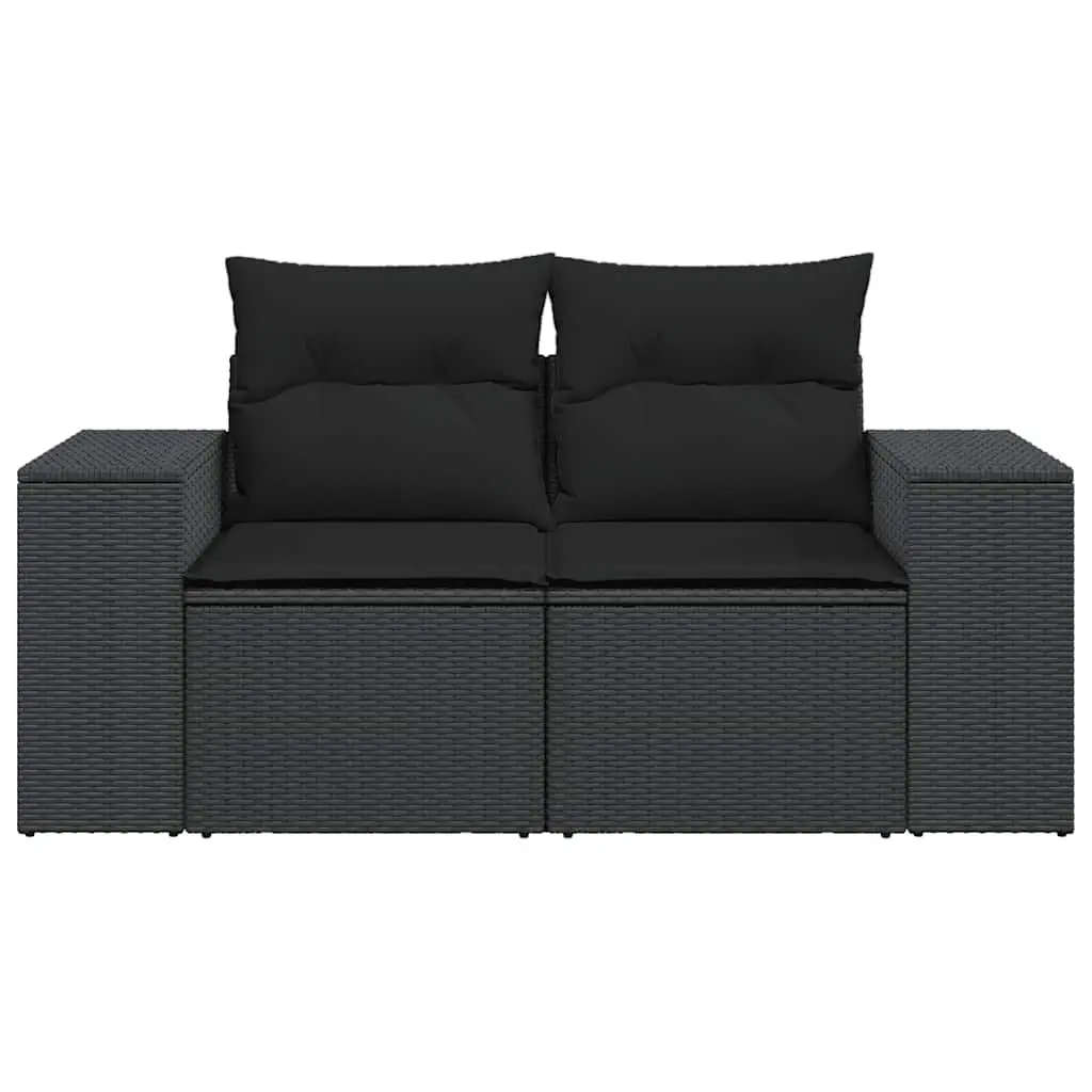 Outdoor Garden Sofa 2-Seater Patio Lounge Seat Black