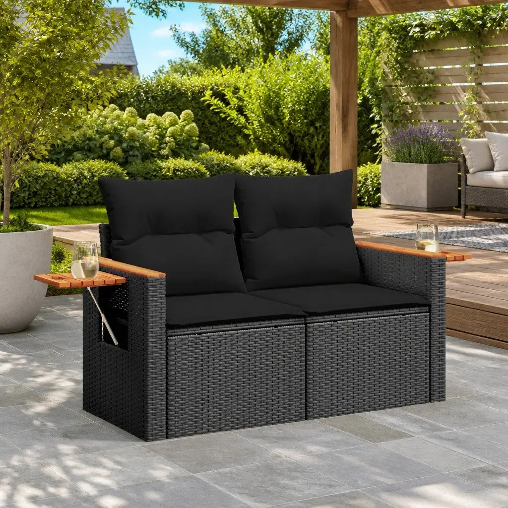 2-Seater Outdoor Sofa with Cushions