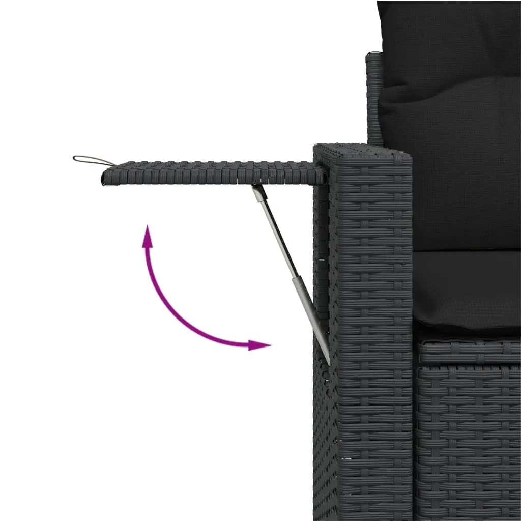 Black Rattan Garden Sofa