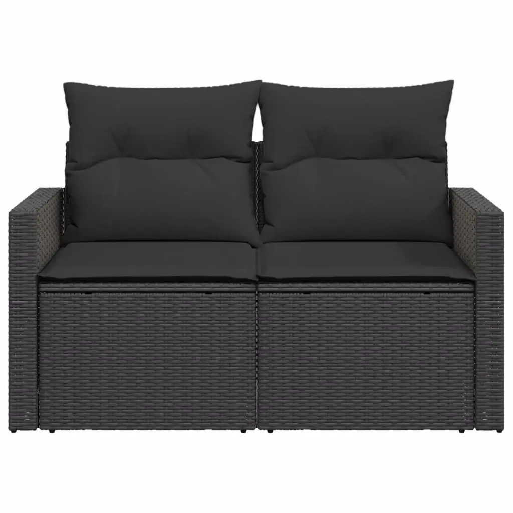 Black Rattan Garden Sofa