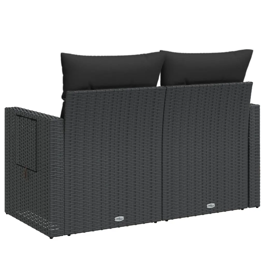 Black Rattan Garden Sofa
