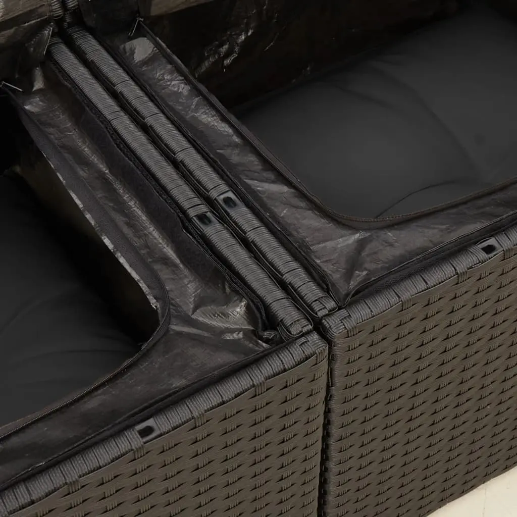 Black Rattan Garden Sofa