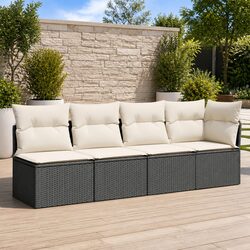 Practical 4-Seater Garden Sofa with Cushions