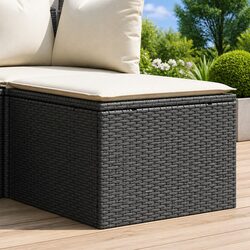 Black Garden Stool with Comfortable Cushioning