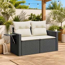 Comfortable 2-Seater Garden Sofa with Storage and Cushions