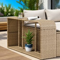 2-Piece Rattan Shelves for Your Outdoor Needs