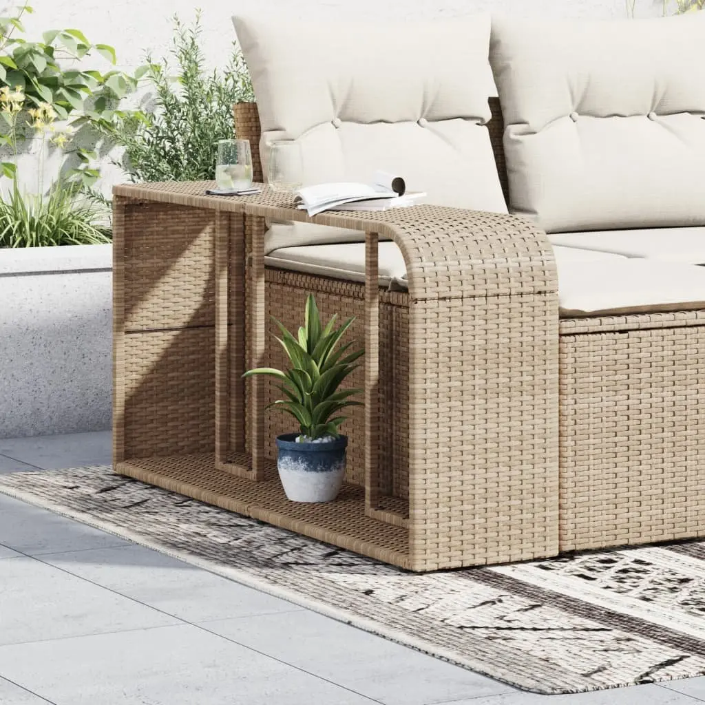 Storage Shelves Outdoor Organiser 2 Piece Beige Rattan