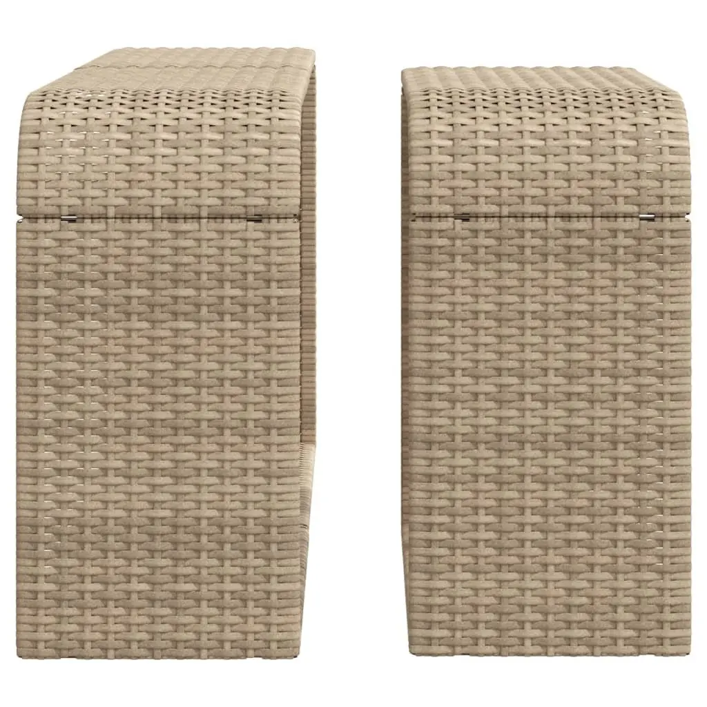 Storage Shelves Outdoor Organiser 2 Piece Beige Rattan