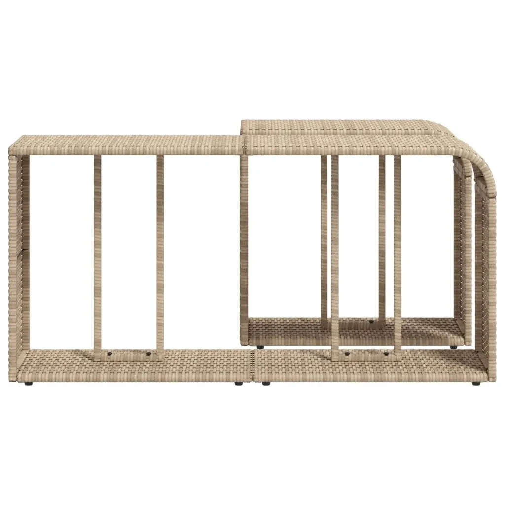 Storage Shelves Outdoor Organiser 2 Piece Beige Rattan