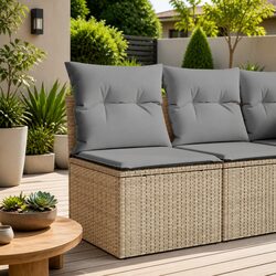 Warm Beige Armless Sofa for Outdoor Comfort