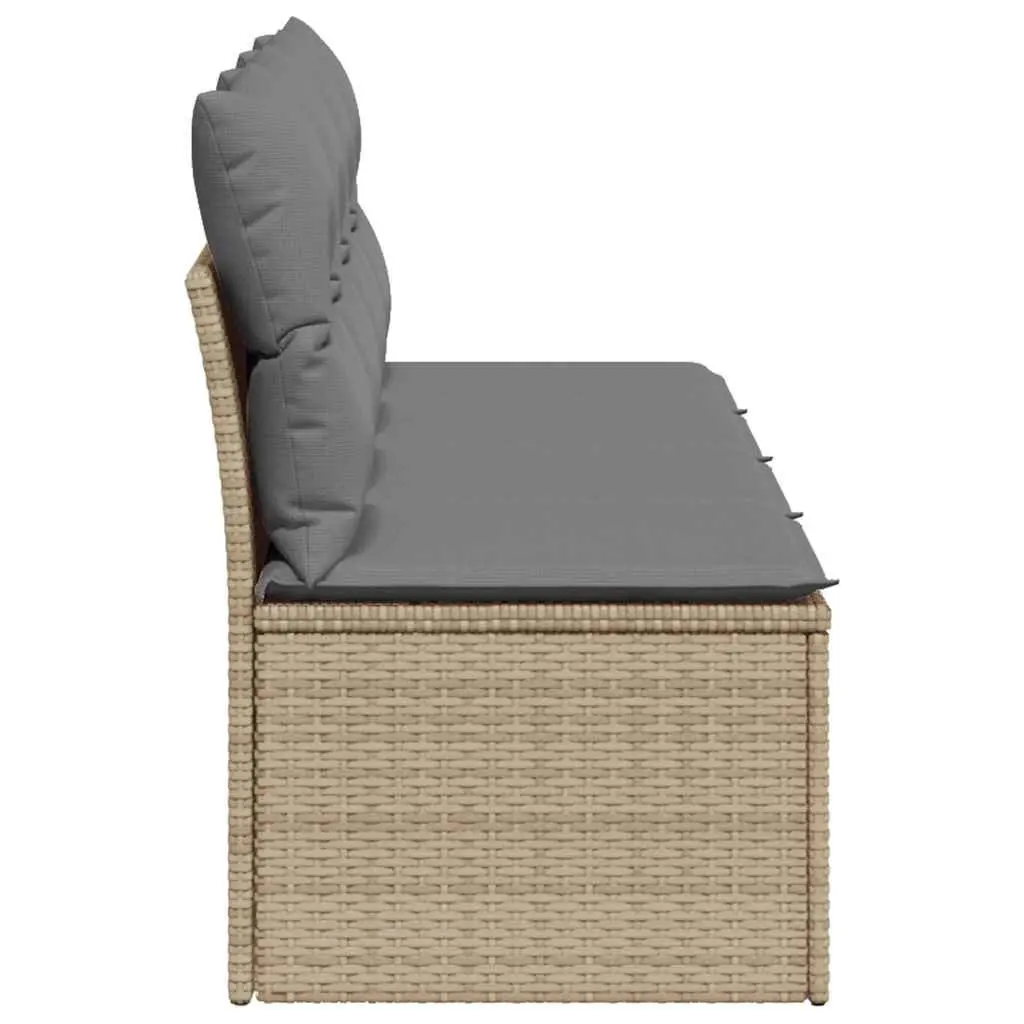 4-Seater Garden Sofa Outdoor Patio Furniture Modular PE Rattan with Cushions Beige
