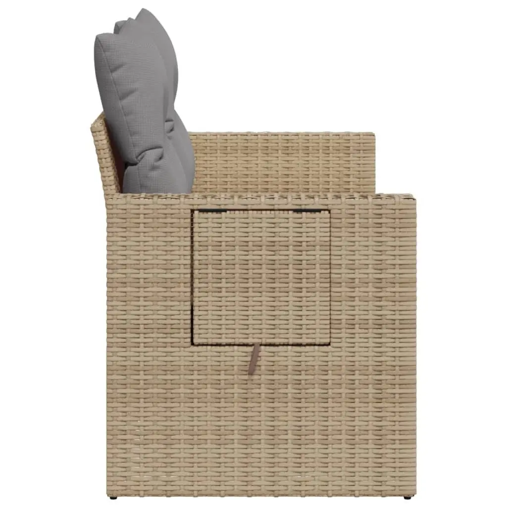 2-Seater Garden Sofa with Cushions and Side Table