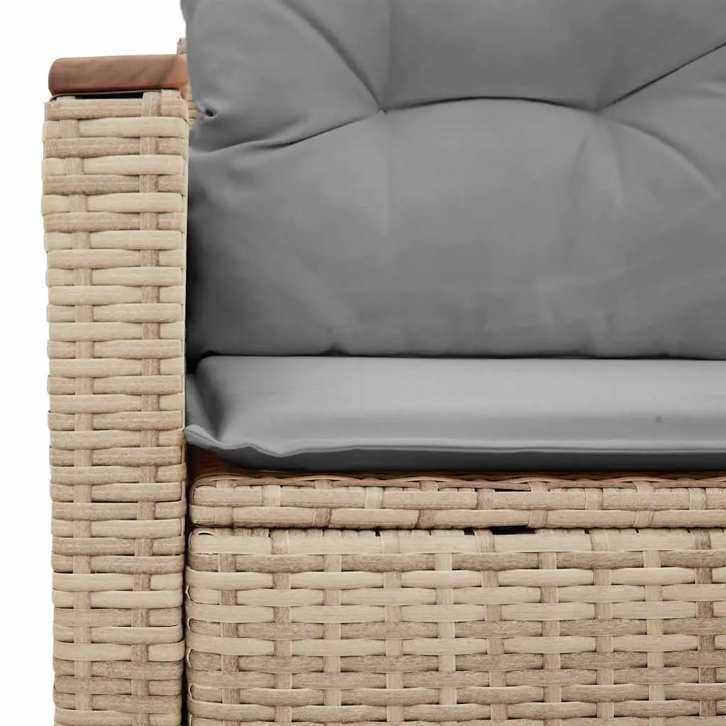Outdoor Garden Sofa 2-Seater Beige PE Rattan with Cushions