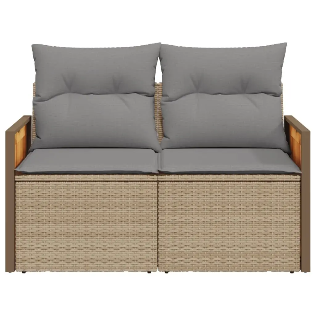 Garden Sofa 2-Seater Outdoor Seating Modular Patio Furniture Beige