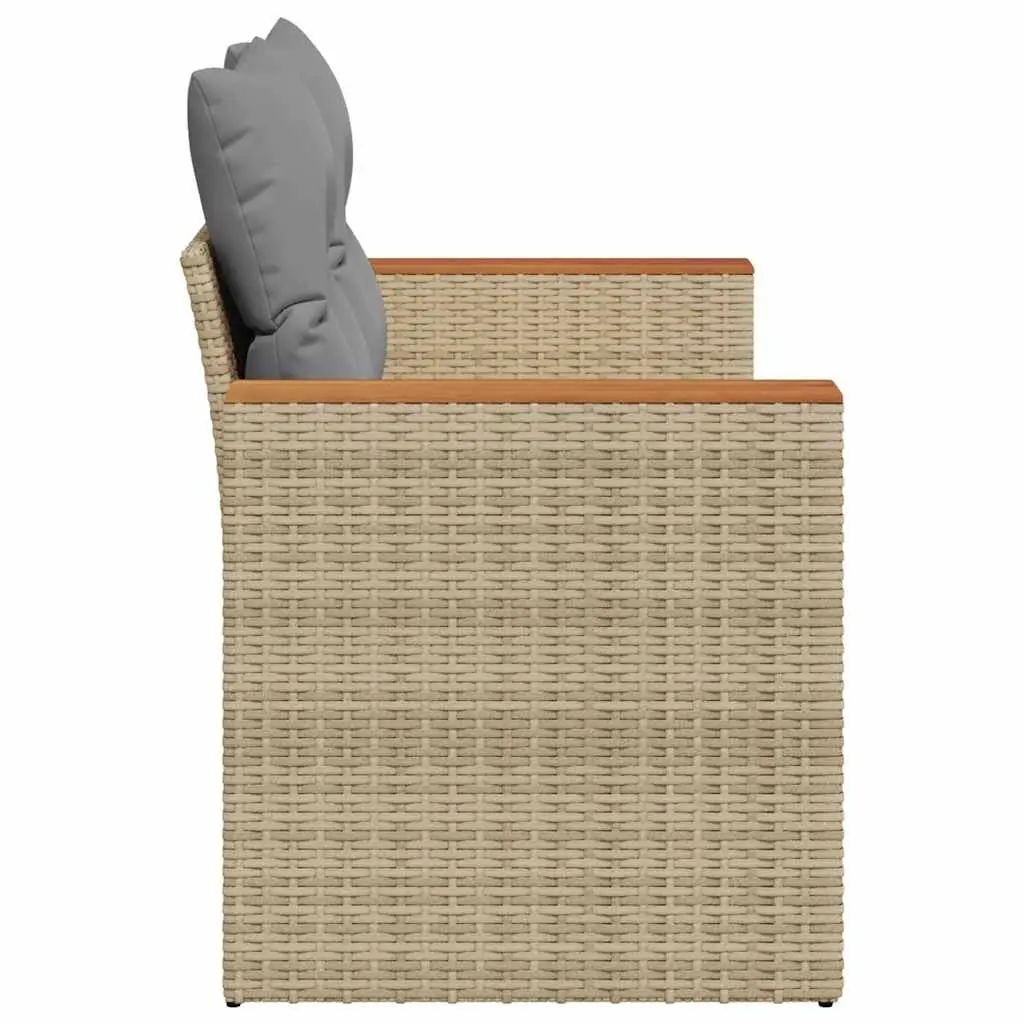2-Seater Garden Sofa Outdoor Patio Furniture Beige with Storage Cushions