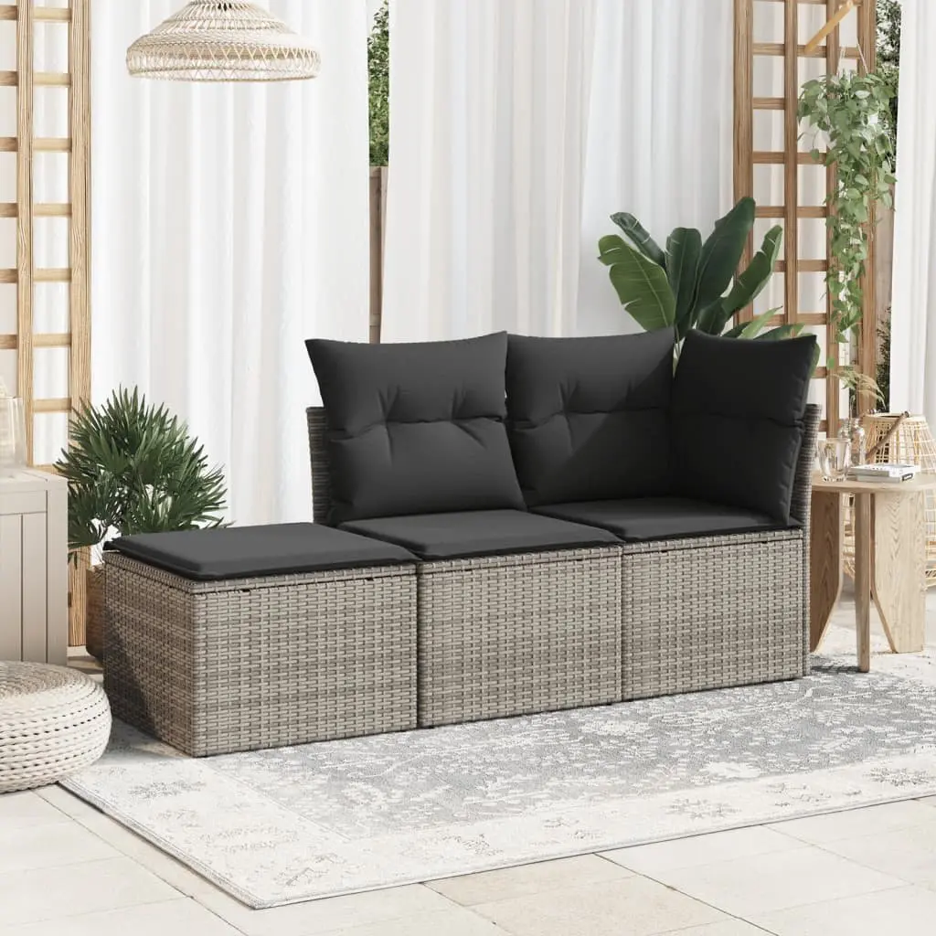 Grey Garden Stool with Cushioned Comfort