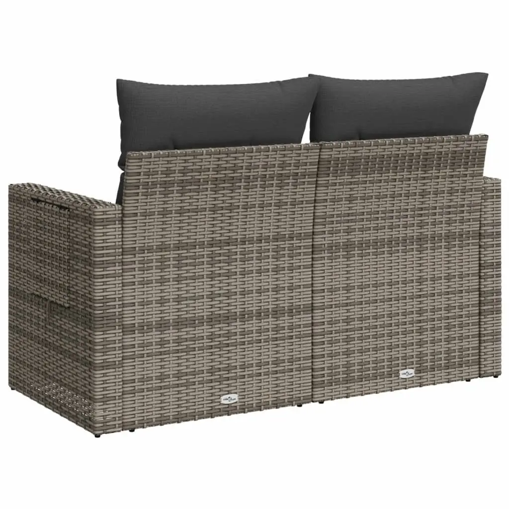 2-Seater Garden Sofa Outdoor Lounge Furniture Poly Rattan Grey