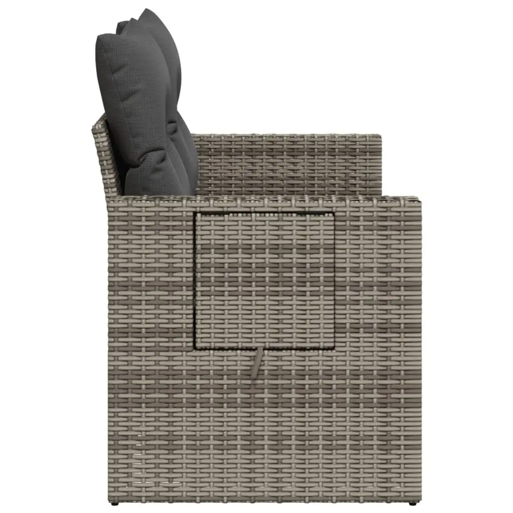 2-Seater Garden Sofa Outdoor Lounge Furniture Poly Rattan Grey