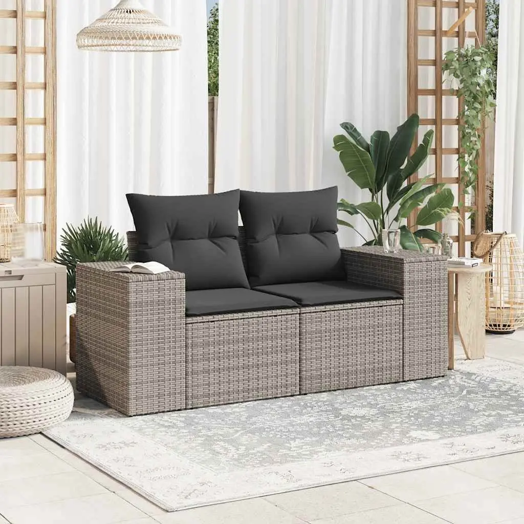 2-Seater Garden Sofa Outdoor Furniture Patio Seating Grey