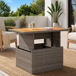 Grey Garden Table 100x55x73cm - Reliable and Durable