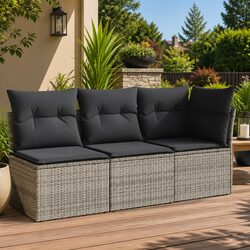 Reliable and Practical Grey Outdoor Garden Sofa with Storage