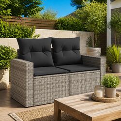 Comfortable Grey 2-Seater Garden Sofa with Storage Solutions