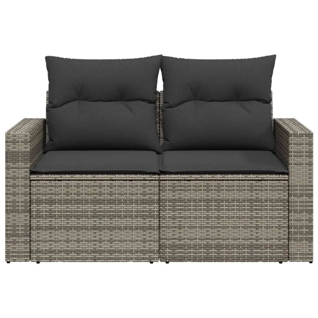 Grey 2-Seater Garden Sofa with Storage Solutions