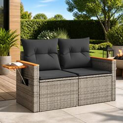 Comfortable Grey Outdoor Garden Sofa for Two