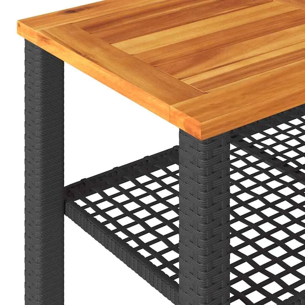 Black Poly Rattan Garden Lounge Set 4 Piece Outdoor Patio Furniture with Cushions