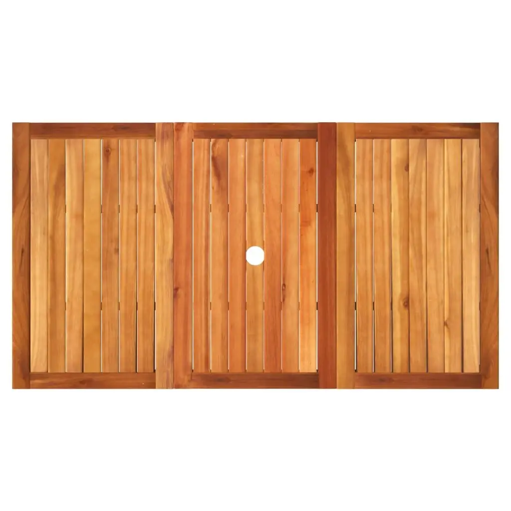 Outdoor Dining Table Poly Rattan Acacia Wood 140x80x75cm Black Garden Furniture