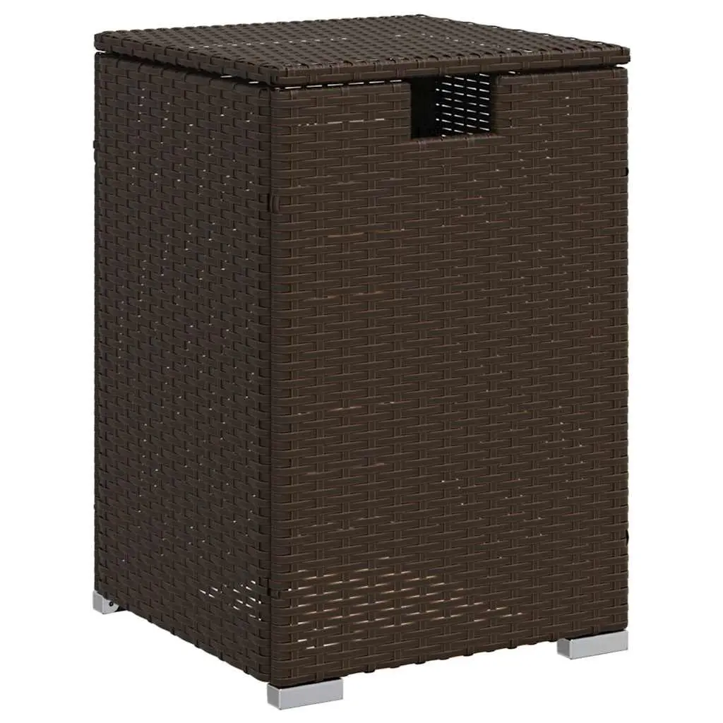Propane Tank Cover Table Outdoor Side Table 40x40x60cm Brown Poly Rattan