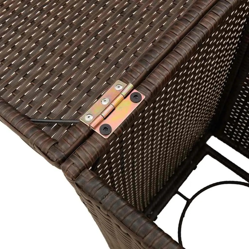 Propane Tank Cover Table Outdoor Side Table 40x40x60cm Brown Poly Rattan