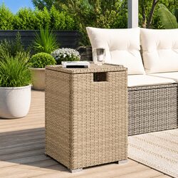 Quality Beige Propane Tank Side Table for Outdoors