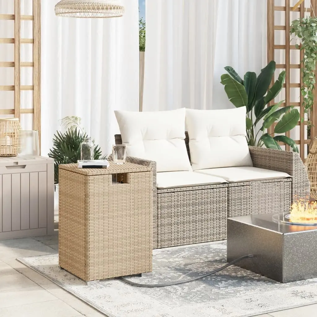 Beige Propane Tank Side Table for Outdoors