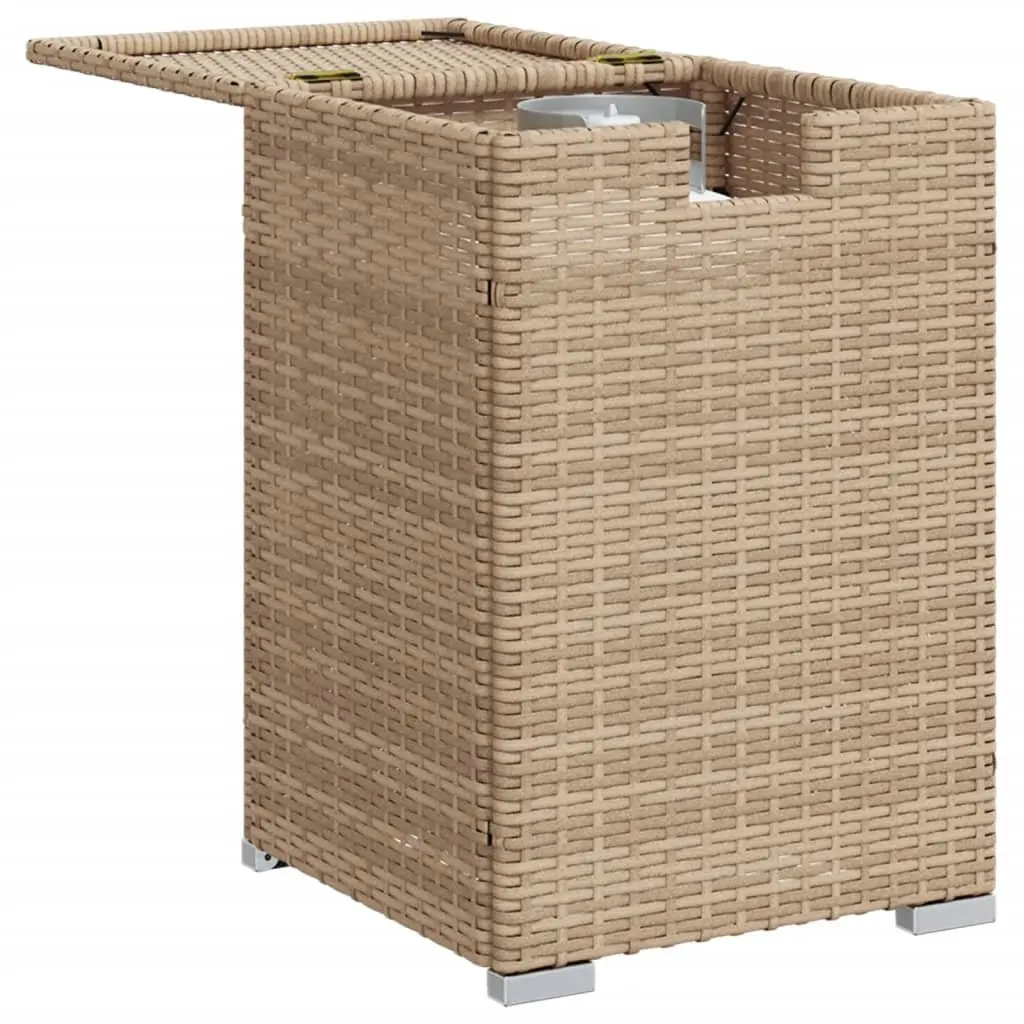 Beige Propane Tank Side Table for Outdoors