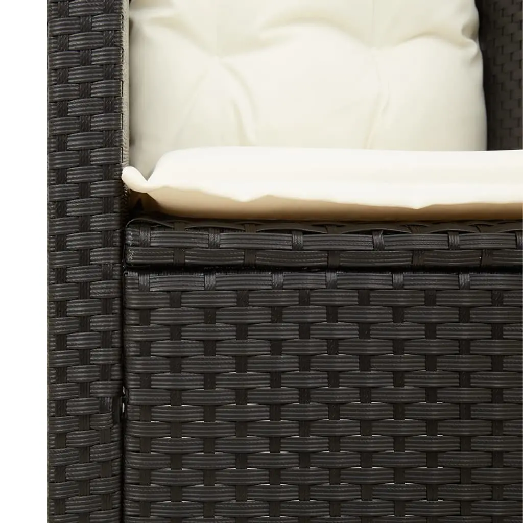3 Piece Bistro Set Outdoor Garden Furniture Cushioned Chairs Black