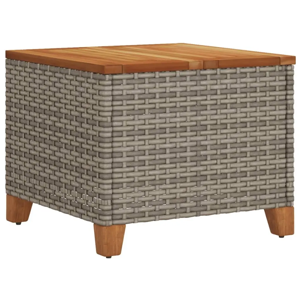 Grey Garden Table with Acacia Wood Top