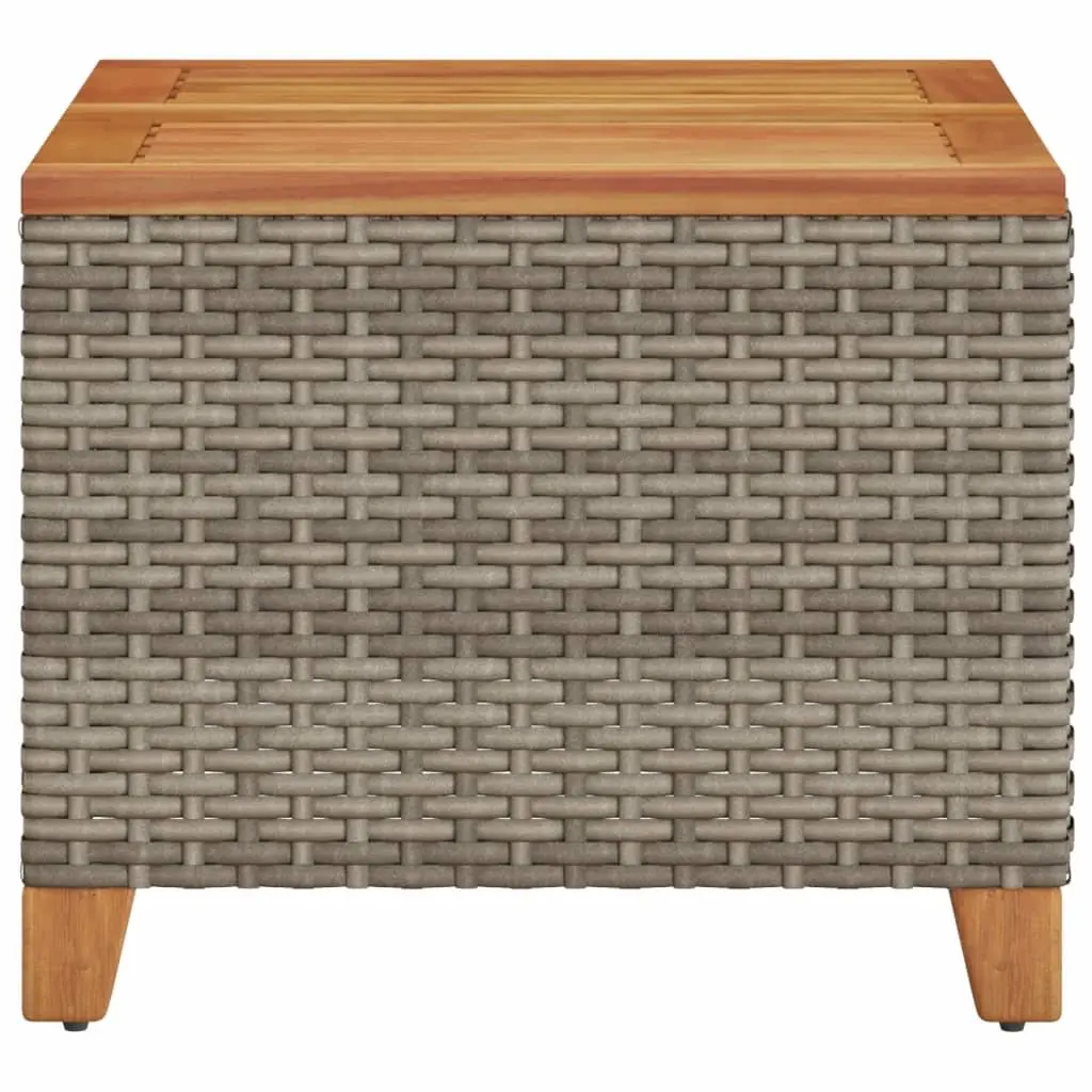 Grey Garden Table with Acacia Wood Top