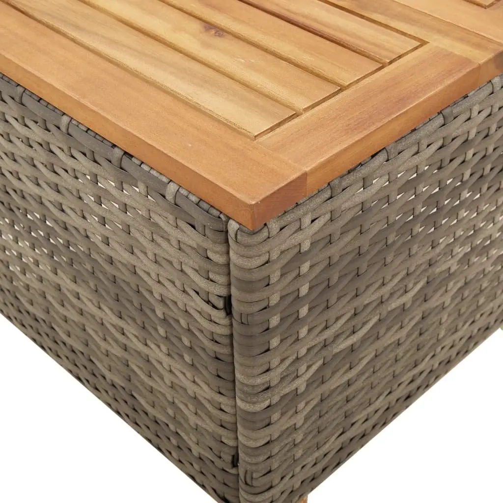 Grey Garden Table with Acacia Wood Top