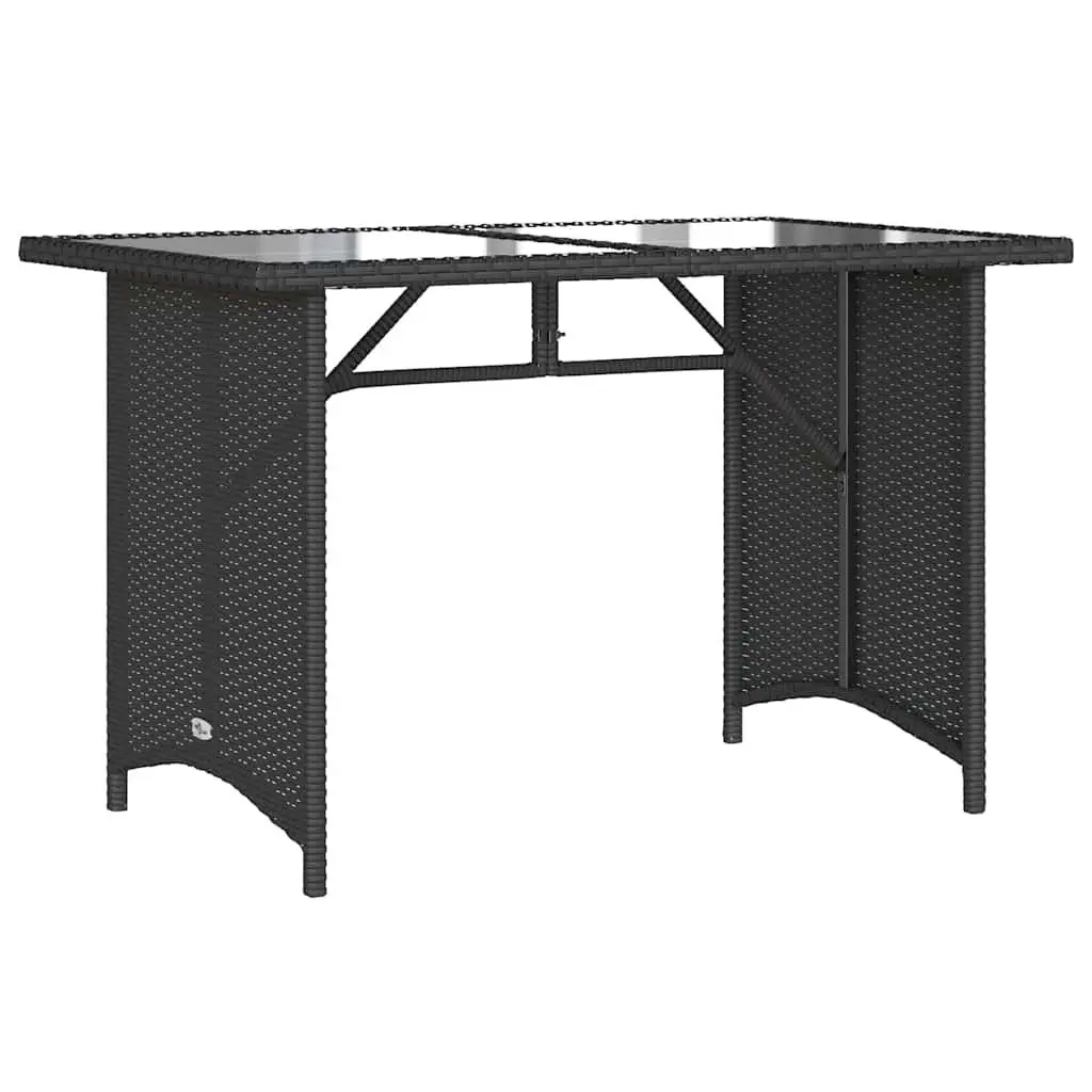 Outdoor Dining Set 2 Piece Garden Furniture Black Poly Rattan Table Chairs