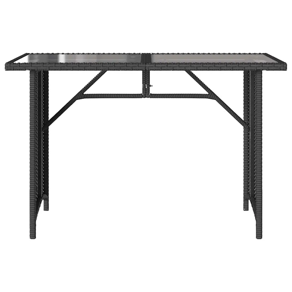 Outdoor Dining Set 2 Piece Garden Furniture Black Poly Rattan Table Chairs