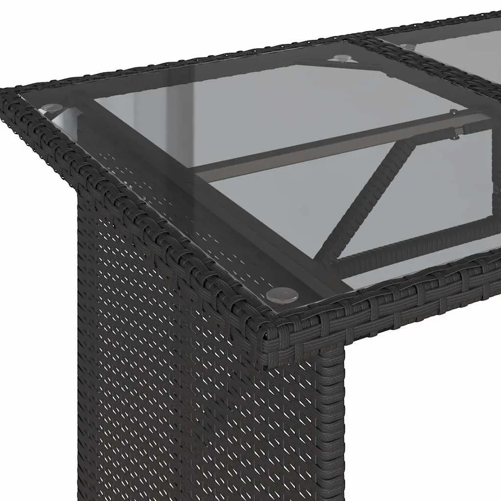 Outdoor Dining Set 2 Piece Garden Furniture Black Poly Rattan Table Chairs
