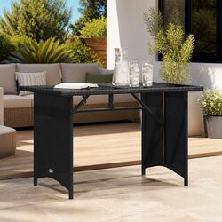 Reliable Black Outdoor Garden Table with Glass Top