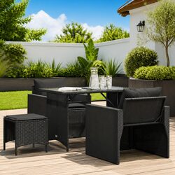 Reliable 4 Piece Garden Sofa Set with Comfortable Cushions